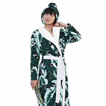 tropical design bathrobe towel