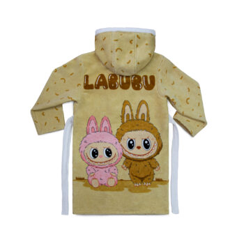 labubu design bathrobe towel cream