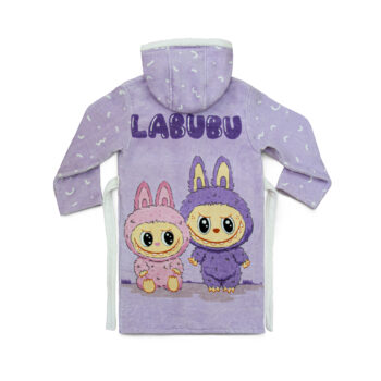 labubu design bathrobe towel purple
