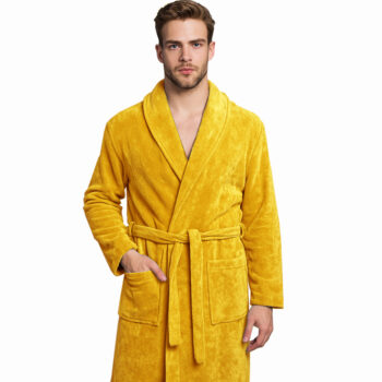 plain bathrobe towel lemon color